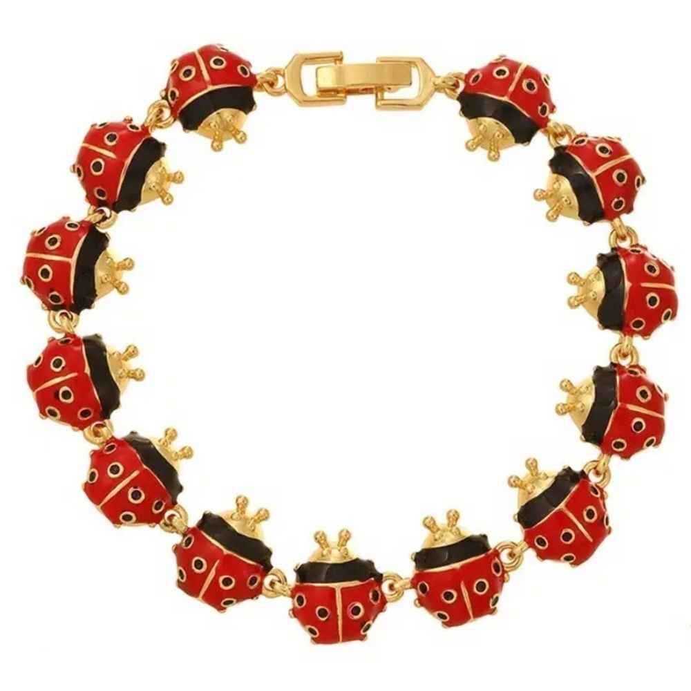 Elegant 18K Gold Plated Ladybug Bracelet